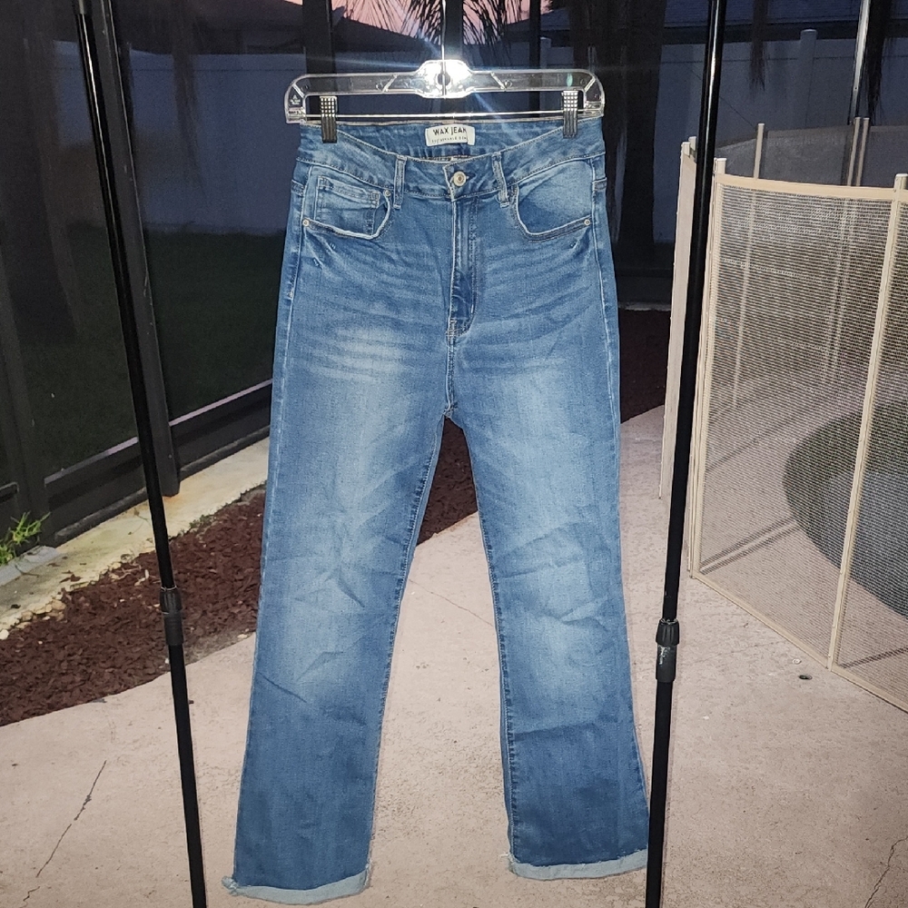 Wax Jean Blue Straight Jeans Versatile Style